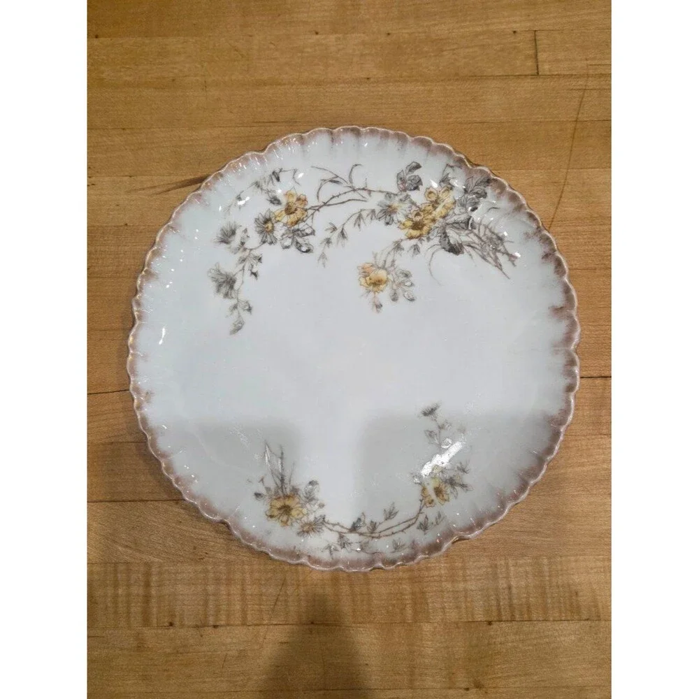Antique Haviland Limoges CFH GDM Floral Plate Scalloped France